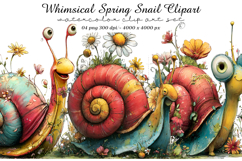 Whimsical Spring Snail Clipart Product Image 1