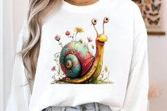 Whimsical Spring Snail Clipart Product Image 2