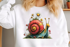 Whimsical Spring Snail Clipart Product Image 3
