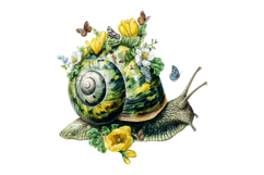 Whimsical Spring Snail Clipart Product Image 2