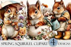 Whimsical Spring Squirrel Clipart Product Image 1