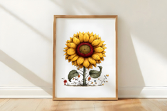 Whimsical Spring Sunflower Clipart Product Image 3