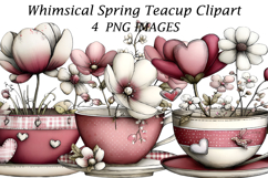 Whimsical Spring Teacup Clipart Product Image 1