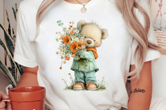 Whimsical Spring Teddy Bear Clipart Product Image 2