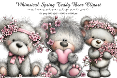 Whimsical Spring Teddy Bear Clipart Product Image 1