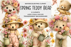 Whimsical Spring Teddy Bear Clipart Product Image 1
