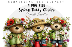 Whimsical Spring Teddy Bear Clipart Product Image 1