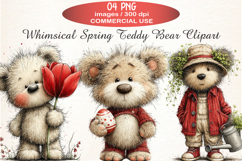 Whimsical Spring Teddy Bear Clipart Product Image 1