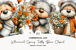 Whimsical Spring Teddy Bear Clipart Product Image 1