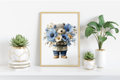 Whimsical Spring Teddy Bear Clipart Product Image 2