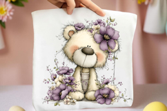 Whimsical Spring Teddy Bear Clipart Product Image 2