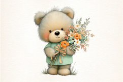 Whimsical Spring Teddy Bear Clipart Png Product Image 2