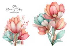 Whimsical Spring Tulip Clipart Product Image 1