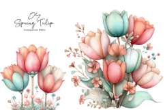 Whimsical Spring Tulip Clipart Product Image 1