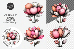 Whimsical Spring Tulip Flower Clipart Product Image 1