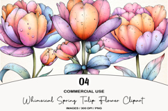 Whimsical Spring Tulip Flower Clipart Product Image 1