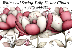 Whimsical Spring Tulip Flower Clipart Product Image 1