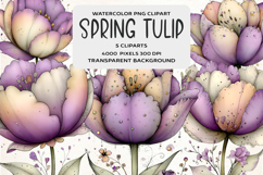 Whimsical Spring Tulip Flower Clipart Product Image 1