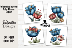 Whimsical Spring Tulip Flower Clipart Product Image 1