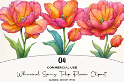 Whimsical Spring Tulip Flower Clipart Product Image 1