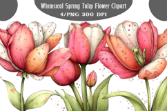 Whimsical Spring Tulip Flower Clipart Product Image 1