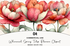 Whimsical Spring Tulip Flowers Clipart Product Image 1
