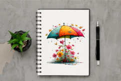 Whimsical Spring Umbrella Clipart Product Image 2