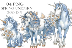 Whimsical Spring Unicorn Clipart Product Image 1
