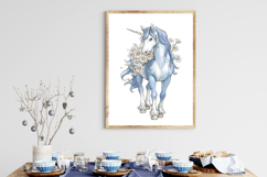 Whimsical Spring Unicorn Clipart Product Image 3