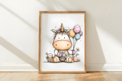 Whimsical Spring Unicorn Clipart Product Image 3
