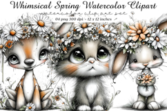 Whimsical Spring Watercolor Clipart Product Image 1