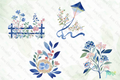 Whimsical Spring Watercolor Cliparts Product Image 1