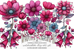 Whimsical spring wildflower clipart - spring wildflower Png Product Image 1