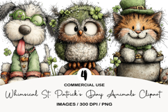 Whimsical St. Patrick’s Day Animals Clipart Product Image 1