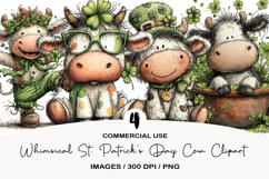 Whimsical St. Patrick’s Day Cow Clipart Product Image 1