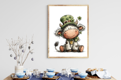 Whimsical St. Patrick’s Day Cow Clipart Product Image 3