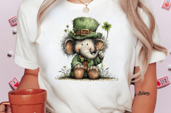 Whimsical St. Patrick’s Day Elephant Clipart Product Image 2