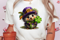 Whimsical St. Patrick’s Day Hedgehog Clipart Product Image 2