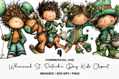Whimsical St. Patrick’s Day Kids Clipart Product Image 1