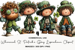 Whimsical St. Patrick’s Day Leprechaun Clipart Product Image 1