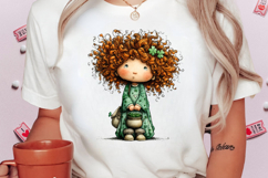 Whimsical St. Patrick’s Day Leprechaun Girl Clipart Product Image 2
