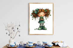 Whimsical St. Patrick’s Day Leprechaun Girl Clipart Product Image 3