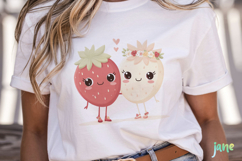 Whimsical Strawberry Couple Clipart Product Image 5