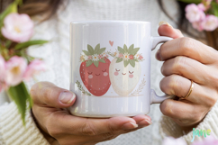 Whimsical Strawberry Couple Clipart Product Image 4