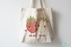 Whimsical Strawberry Couple Clipart Product Image 3