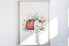 Whimsical Strawberry Couple Clipart Product Image 2