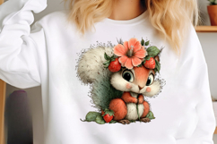 Whimsical Strawberry Squirrel Clipart Product Image 2