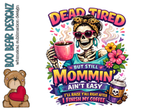 Dead Tired, Skelton Mom Clipart Product Image 1