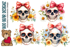 Watercolor Skull Clipart Product Image 1