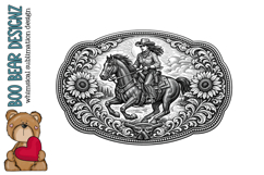 Boho Floral Cowgirl Clipart Product Image 1